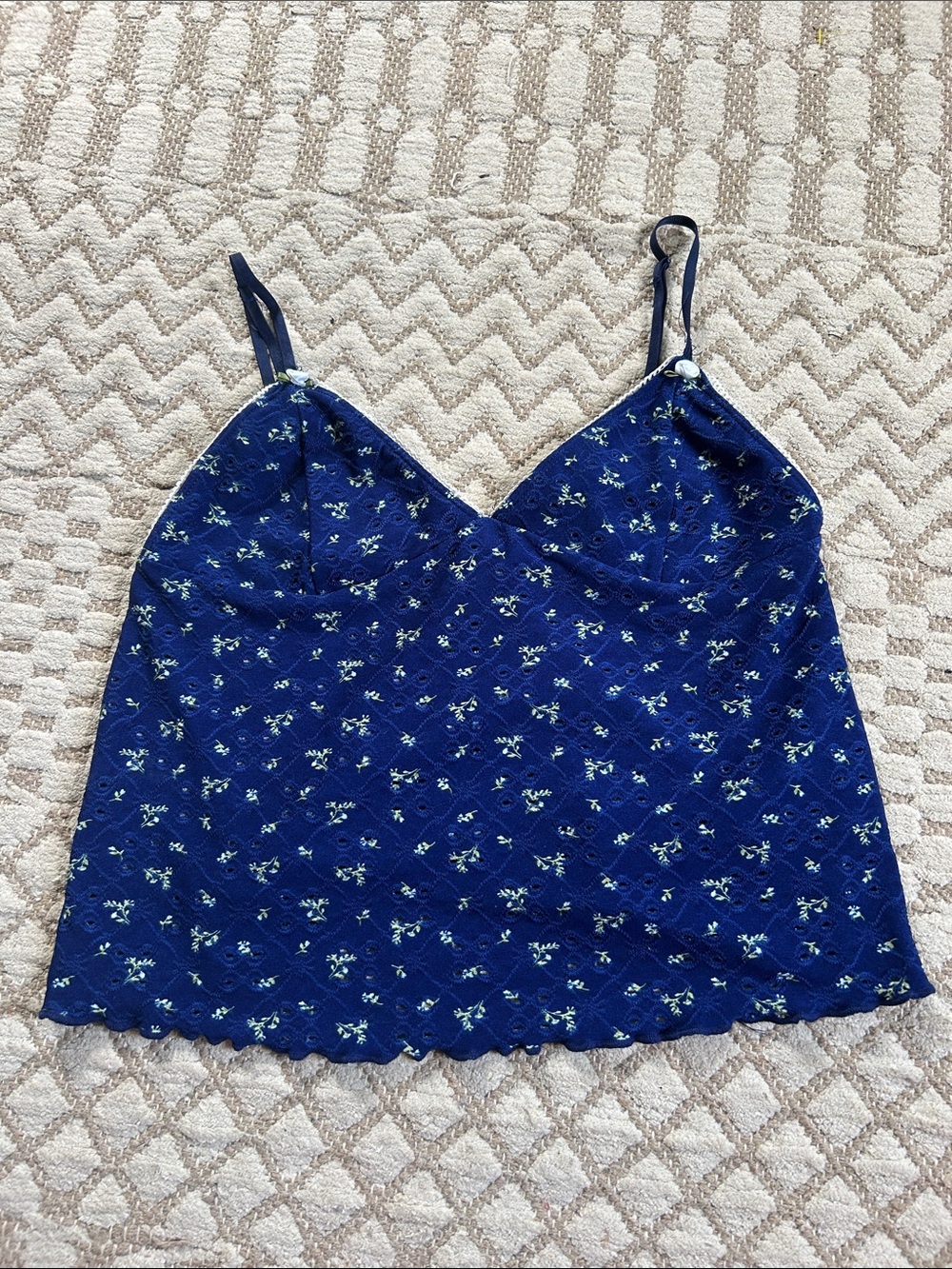 Forever 21 Navy Floral Spaghetti Strap Cami